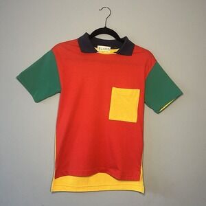 Vintage 80s Colorblock Polo Shirt Petite Blast Petites Red Yellow Green Blue